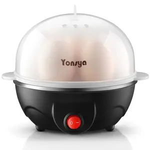 Yonsya Easy Egg Cooker Electric 7-Egg Capacity Auto Shut-Off Egg Cooker with Measuring Cup & Egg Piercer BPA Free Food Steamer Kitchen Appliances - Ice Cube Maker