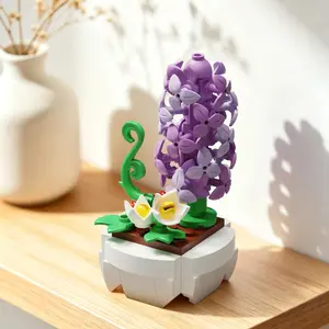 100pcs Mini Plant Rose Flower Building Blocks,Easy to Assemble Educational Toys for Kids 3+ Safe ABS Material DIY Gift for Home Birthdays Christmas Halloween Party Favors Black Friday New Year Valentine's Day Easter, Mother's DayTable Decoration Summervib