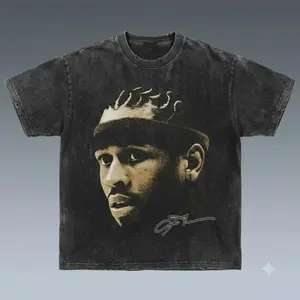 Vintage Washed Allen Iverson Signature Portrait Graphic T-Shirt Retro 90s Basketball Hip Hop Oversized Unisex Distressed Destroyed Tee 2C0