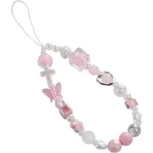 New 2026 Sweet Cool Phone Lanyard Heart Star Pink Pearl Cellphone Strap Cute Buttfly Style Her Mobilephone Chain Pendant Jewelry Fashion Accessories Creative Gift