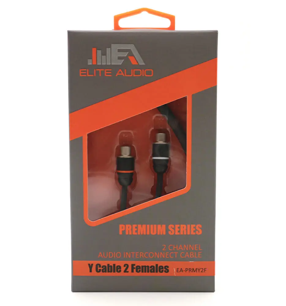 Elite Audio EA-RCA-Y21 RCA Y-Adapter | 100% OFC Copper | 2 Female to 1 Male RCA Splitter