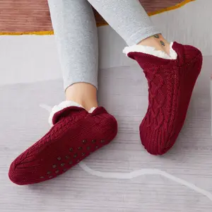 Slipper Socks - Indoor Socks Slippers, Indoor Floor Non-Slip Thermal Socks, Winter Floor socks Non Slip Thick Fuzzy Reversible Warm Socks Comfort Womenswear turtleneck  skirt tube  sock Cozy Fuzzy Winter Socks for Women fuzzy  socks high  sock  bow  ankle