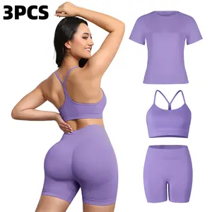 3PCS Seamless Gym Set for Women Yoga Fitness Running Sportswear workout outdoorfun