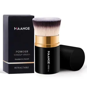 Flat Top Retractable Makeup Brush, Makeup Brush for Foundation Liquid Makeup, Powder, Cream and Blush, Cosmetic Brushes, Professional Makeup Tools for Women, Beauty Travel Brush