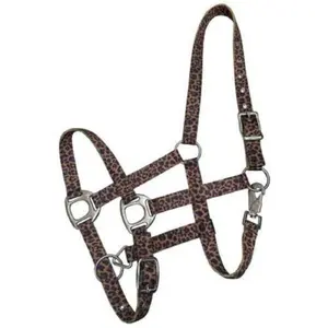 Adjustable Horse Size Cheetah Print Nylon Halter
