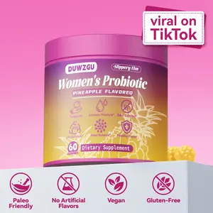 Probiotic Gummy for Women with Slippery Elm and Prebiotic Probiotic Blend - Pineapple Flavor - pH Balance Dryness Relief, Healthcare Dietary Supplement