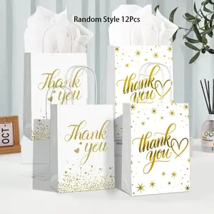 12pcs Handbag Gift Bags, High-End Wedding Favor Bags, Mother's Day Gifts, Party Premium Packaging Paper Bags, Multi-Color Paper Gift Bags