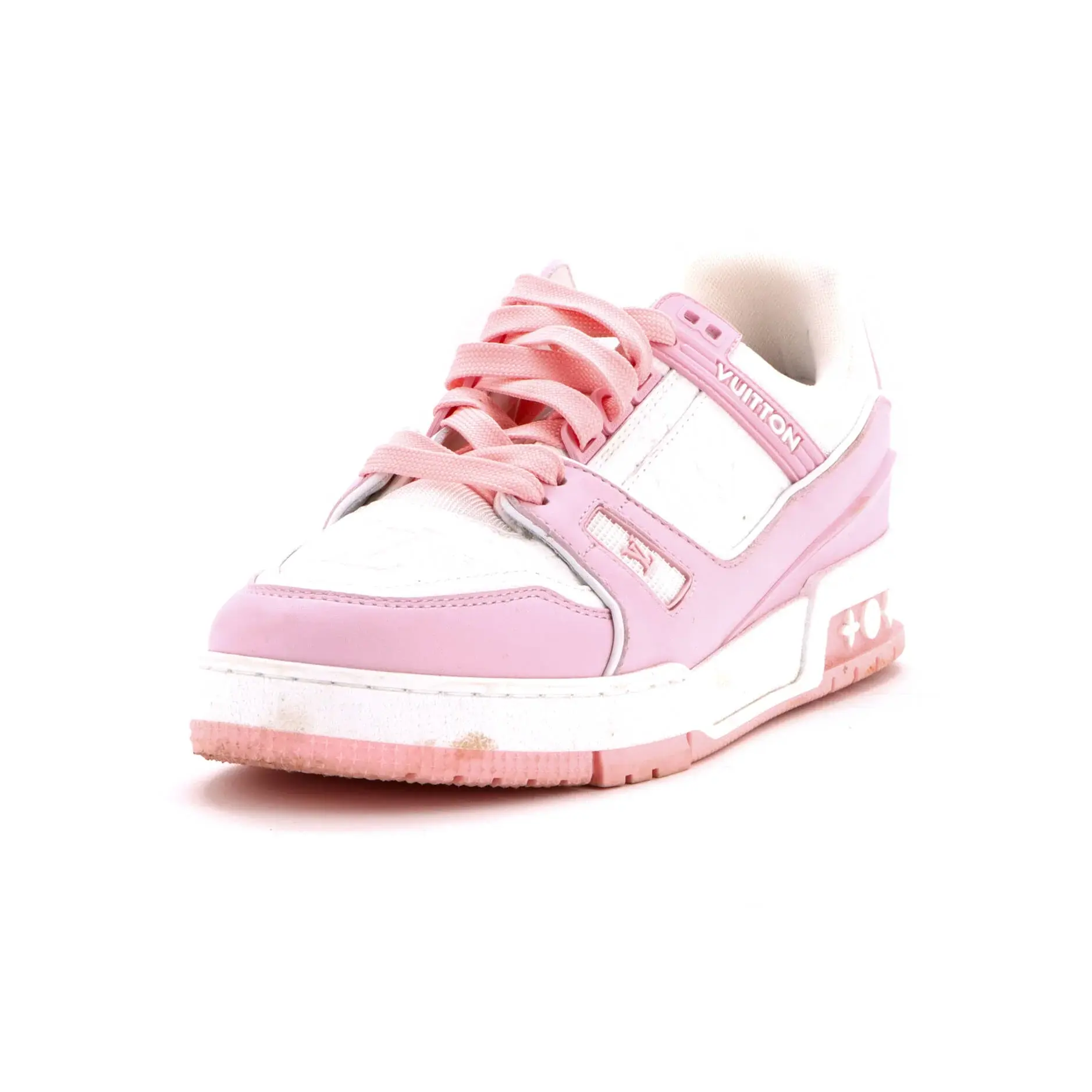 Pre-owned Louis Vuitton Women's LV Trainer Sneakers Leather by Rebag