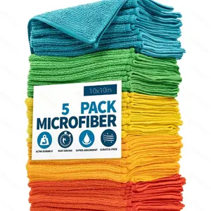 Microfiber Car Wash Towel, 10pcs Car Cleaning Towel, Multipurpose Absorbent Towel for Car Washing & Motorcycle Cleaning & Glass Polishing & Home Use, Car Wash Accessories, Super Absorbent Microfiber