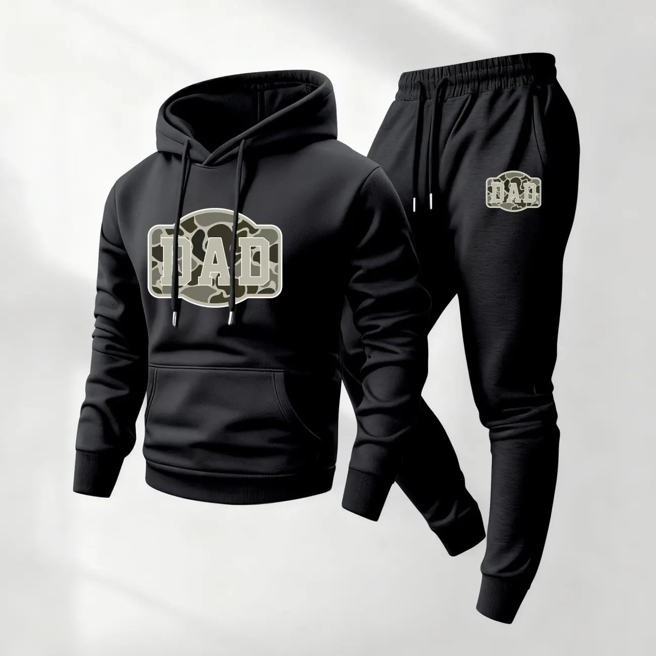 Men's Vintage Camo Dad Print Hoodie and Drawstring Sweatpants Set,Menswear,Casual Athletic Long Sleeve Hooded Jacket & Trousers for Fall & Winter,Men's Clothing for Daily Wear,Sportswear Indoor Outdoor,Tracksuit, Athleisure Summer Clothes