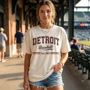 Detroit Tigers Baseball Est 1901 Vintage T Shirt Retro Distressed Comfort Colors