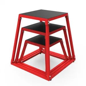 Metal Plyometric Jumping Box，12/18/24/30 Inch Steel Plyo Box for Fitness Exercise Home Gym