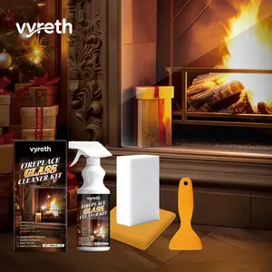 Vyreth Fireplace Glass Cleaning Set — Convenient and Easy to Use for Home, Cleans Smoke Stains from Fireplace Glass Handmade Scented Apothecary Candles