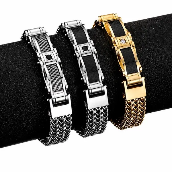 AmorVante Men’s Stainless Steel Mindset Bracelet – Premium Woven Chain Bracelet, Statement Jewelry Gift for Men
