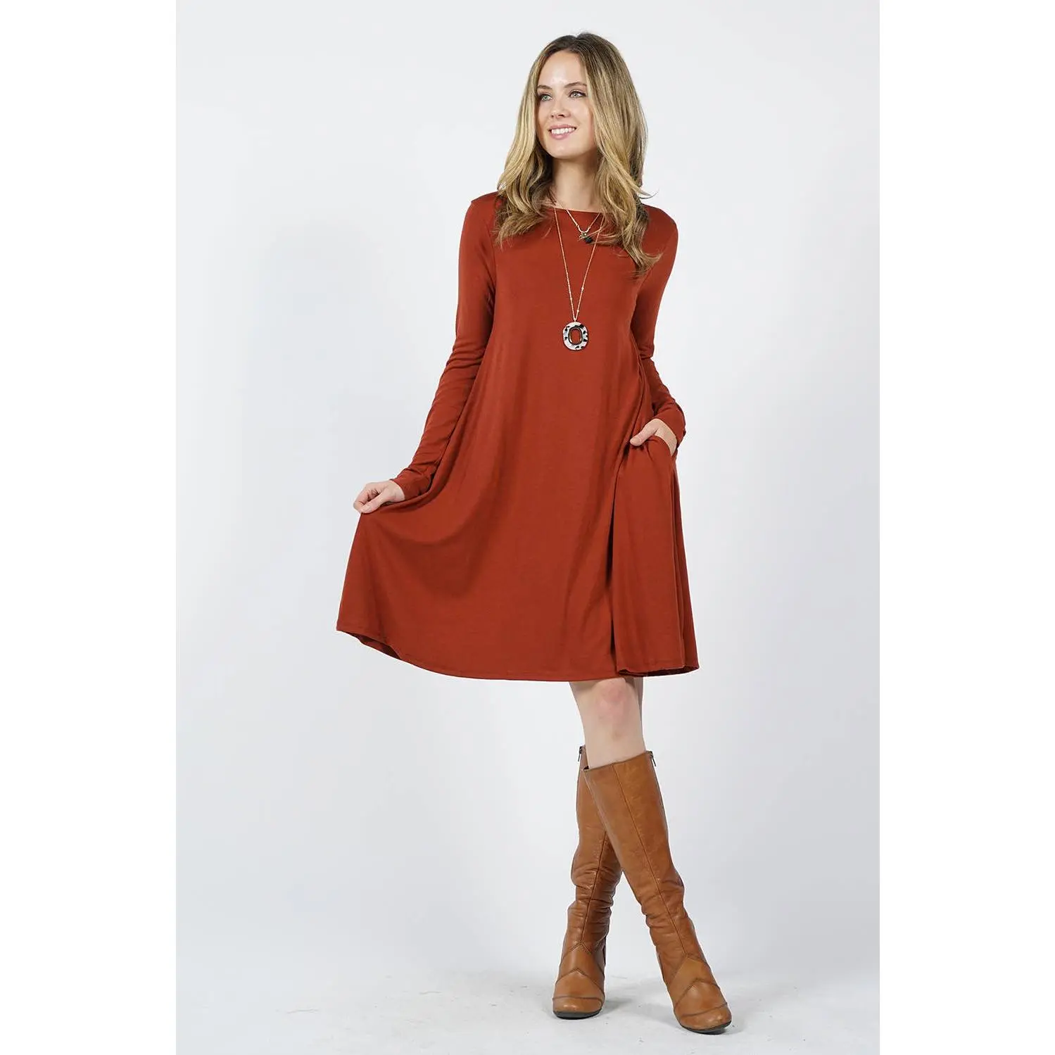 Long Sleeve Flare Dress