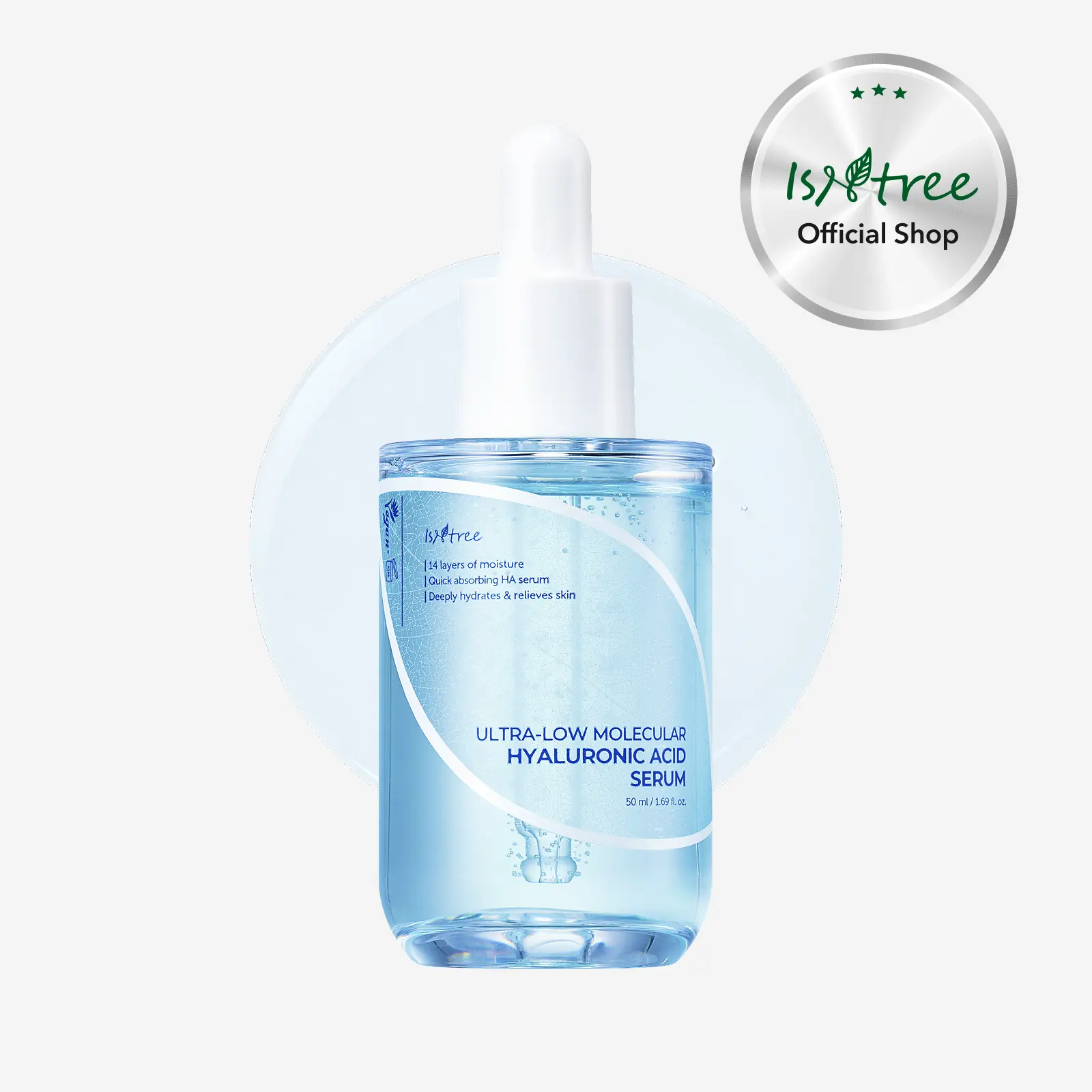 [isntree Official Shop] Ultra-Low Molecular Hyaluronic Acid Serum 1.69 fl.oz / 50ml - Lightweight serum with 14 Hyaluronic Acids for deep hydration, Korean Skincare