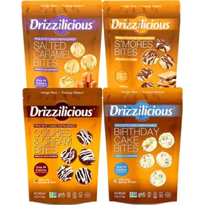 Drizzilicious Fan Favorites Variety Pack – Salted Caramel, Cookies & Cream, S’mores & Birthday Cake – Gluten-Free Snack Pack