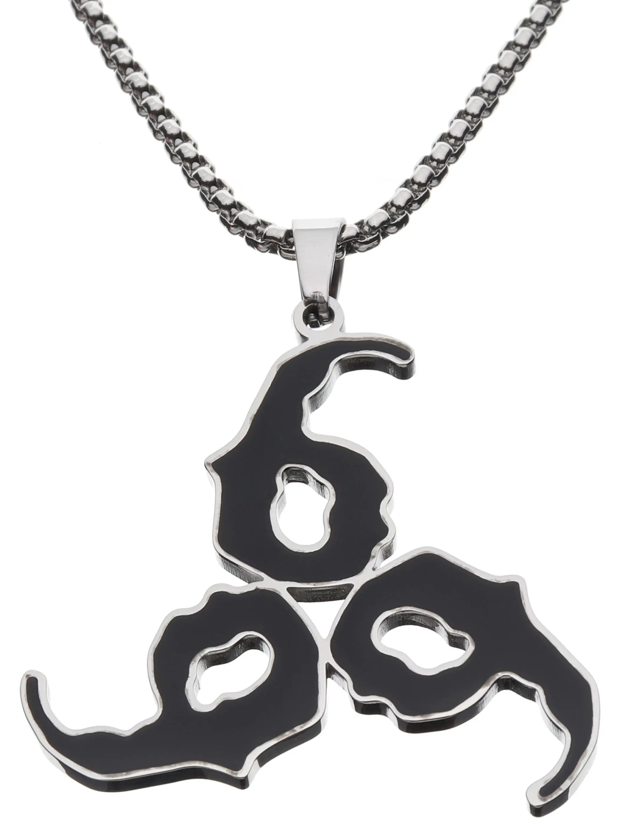 Juice 999 Pendant Necklace, Stainless Steel Hip Hop Rap Chain, Unisex Streetwear Jewelry for Rap Fans Men Women Teens