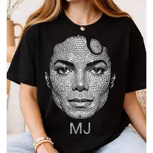 {Graphic Tee 100 %cotton}2026 New Boxy Fit Tee 100% Premium Cotton – Retro Michael Jackson King of Pop T-Shirt, Halftone Design Shirt, Classic Pop Icon Tee, MJ Music Tee for Fans, Casual Unisex Gift Tee, Streetwear M-5XL