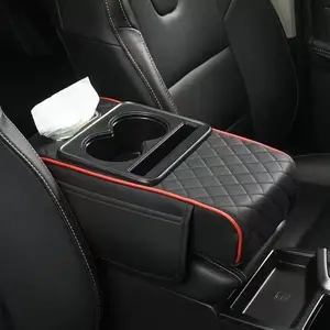 Car interior accessories armrest box storage bag for storage and organization of universal car interior accessories, cup holder and mobile phone storage cabinet for long-distance driving travel, car center console armrest pad, multi-function storage bag