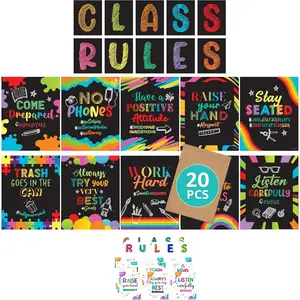 20 Chalkboard Classroom Rules Poster Middle School 11x14in MatteLaminated Inspirational Classroom Expectations Poster