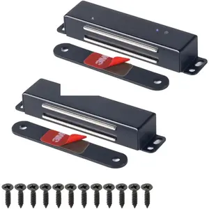 Magnetic Door Catch Heavy Duty 90lb Door Magnets with Strong Magnetic for Kitchen Cupboard Wardrobe Closet Cabinet Door Drawer Latch (Black 2 Pack)