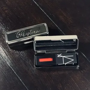 Custom Engraved Lipstick Case • Personalized Metal Lipstick Holder with Mirror • Name Engraving • Purse Travel Makeup Case Gift