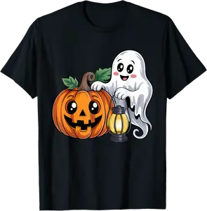 Happy Halloween Orange Pumpkin Spooky Horror Party Costume T-Shirt - Jenniferlau Shop 86B0FPBD2FTV