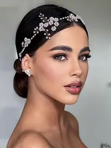 Handmade Pearl Flower Headband, Elegant Fashion Women's Party Wedding Hair Accessory, Bridal Prom Headpiece, Stylish Bride Jewelry