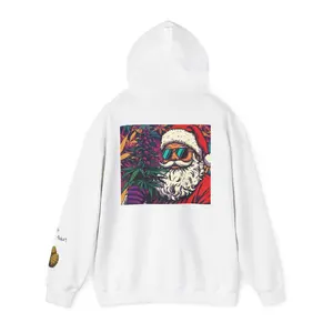 Santa with Sunglasses Hoodie - Retro Cool Christmas Sweatshirt