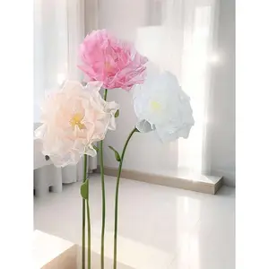 Diameter 75 Cm Gauze Flower Artificial Peony Giant Flowers Handmade Flowers Wedding Family Decoration Stage Photo Props Floral Foam Blocks for Decor manic cherry room farmhouse home funky whimsical vintage carpenter's short n' sweet poster coastal