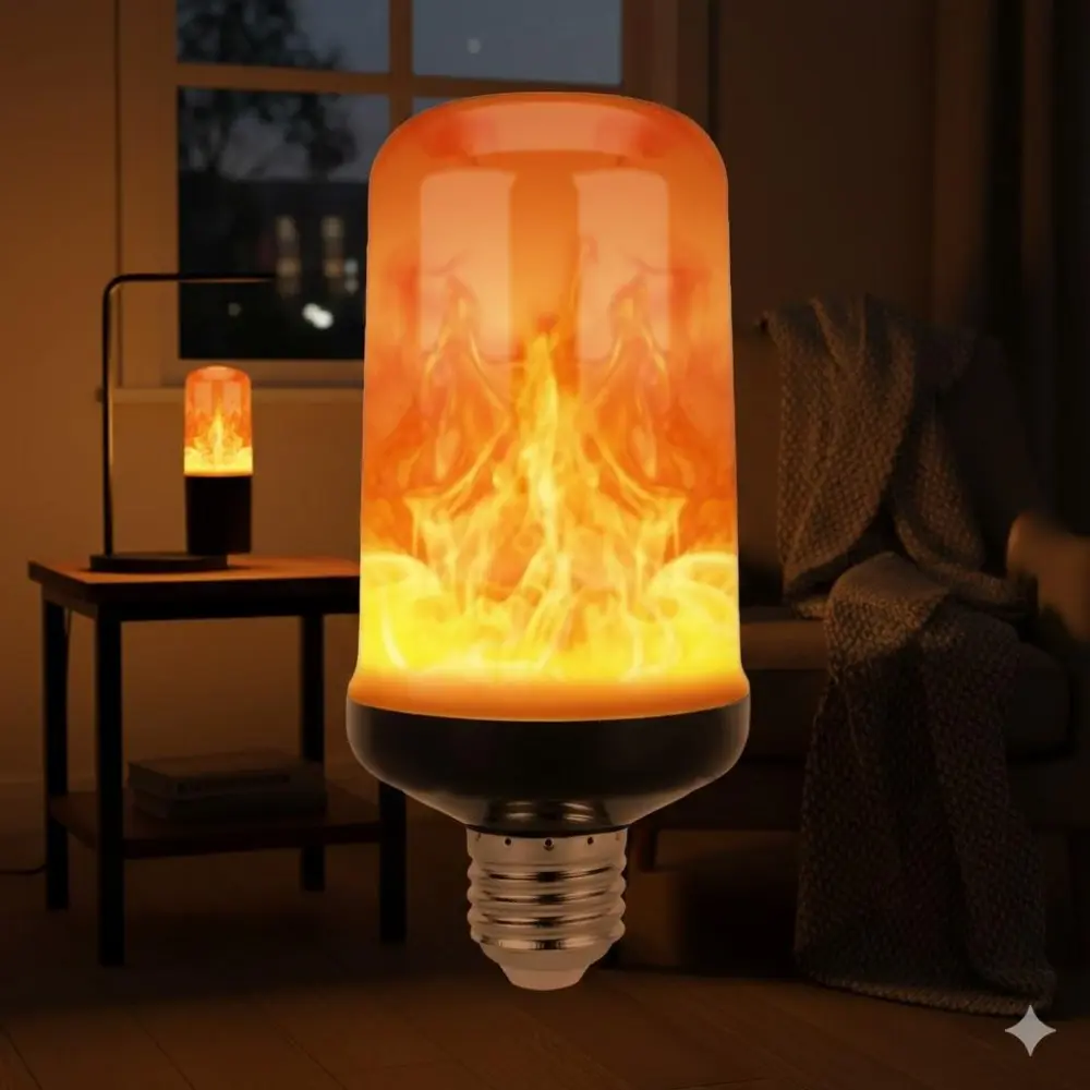 E27 LED Flame Effect Bulb: LED Lights High-Brightness 2835 SMD Chip for Realistic Flickering, Waterproof, Energy Efficient & Warm Light, Perfect for Halloween Christmas Party, Home Yard Bar Cafe KTV Decor & Ambiance Lighting