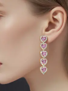 ICED CHICS Heart-shaped hip-hop earrings, the best choice for Valentine's Day, dates and gift-giving, are long and shiny earrings, High Quality Earrings