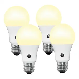 Dusk to Dawn LED Warm White 3000K / Cool White 6500K A19 Automatic Outdoor Light Bulb for Outside, Auto On/Off Lightbulb E26 Base Non-dimmable, 2/4 Pack