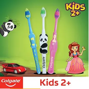 Colgate Kids Manual Toothbrush For 2+ Years  With Extra Soft Bristles, Multicolour value pack