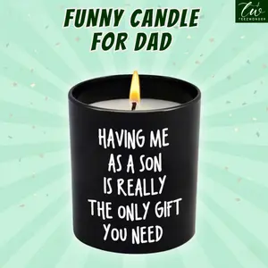 FATHER'S DAY GIFT - Favorite Child Funny Gifts for Mom Dad, Birthday Gifts for Mom Dad Grandma Grandpa, Vanilla Lavender Scented Candle 10oz Recyclable Glass Jar Fragrance Ornament Perfume