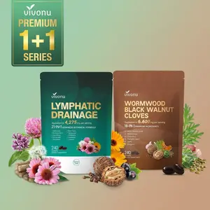[VIVONU PREMIUM 1+1 SERIES] DOUBLE DETOX SYSTEM BUNDLE | Black Walnut + Lymphatic Support | Contains black walnut burdock purple daisy dandelion wormwood and pumpkin seeds | Supports metabolism and the immune system
