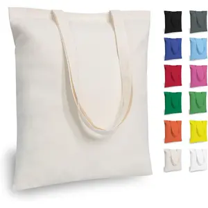 TOPDesign Economical Cotton Tote Bag - Lightweight Medium Reusable Grocery Shopping Cloth Bags 5-Pack for DIY Advertising Promotion Gift Activity