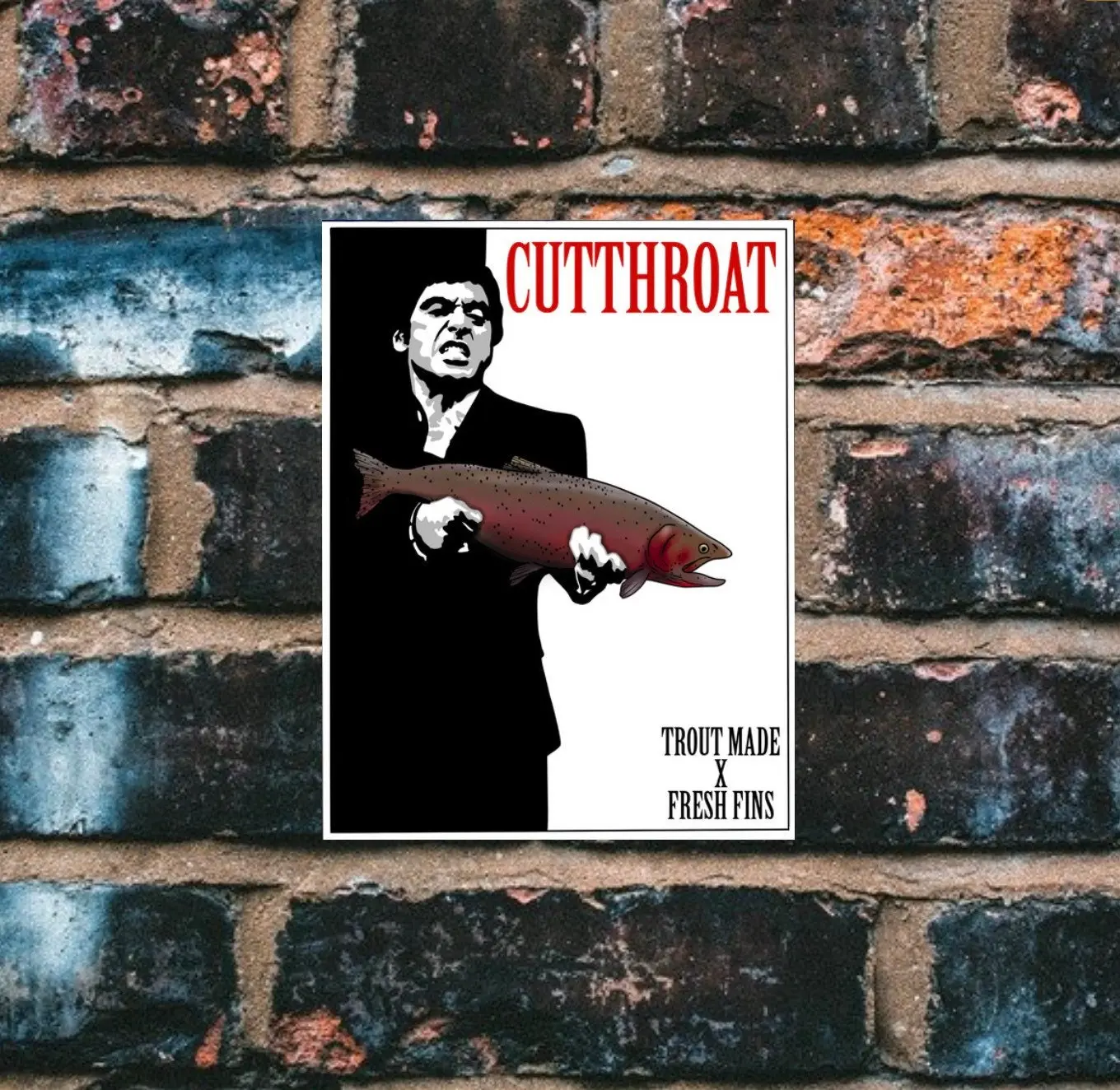 Scarface Fly Fishing Sticker, Cutthroat Sticker, Fishing Sticker, Al Pacino, Scarface Art, Movie Art, Fly Fishing Gifts, Outdoors