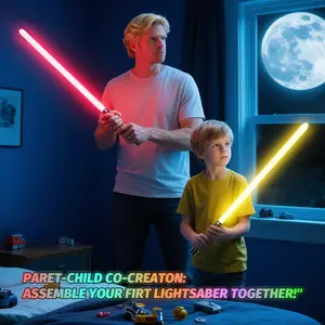 kids Light Sword  Fx-Saber Dueling-Force RGB Sword - Type-C Rechargeable Metal Handle Force Fx Dueling 15 Color Real Light Sword, Suitable for Adults, Metal Handle, Three Sound Modes (Black) change  Toy neopixel lightsaber duelsaber galaxies edge reel
