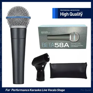 High Quality BETA58A Professional Dynamic Super-Cardioid BETA58 Vocal Wired Microphone For Live Karaoke Singing Performance Cardioid Usb Mic
