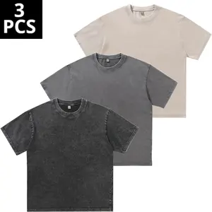 3 Pack Oversized Tshirts for Men Gym Vintage Heavyweight T Shirts Cotton Workout Acid Wash Baggy Tees Crewneck Top t shirts for men men's t shirts Stylish Menswear t shirts for men men's t shirts funny t shirt