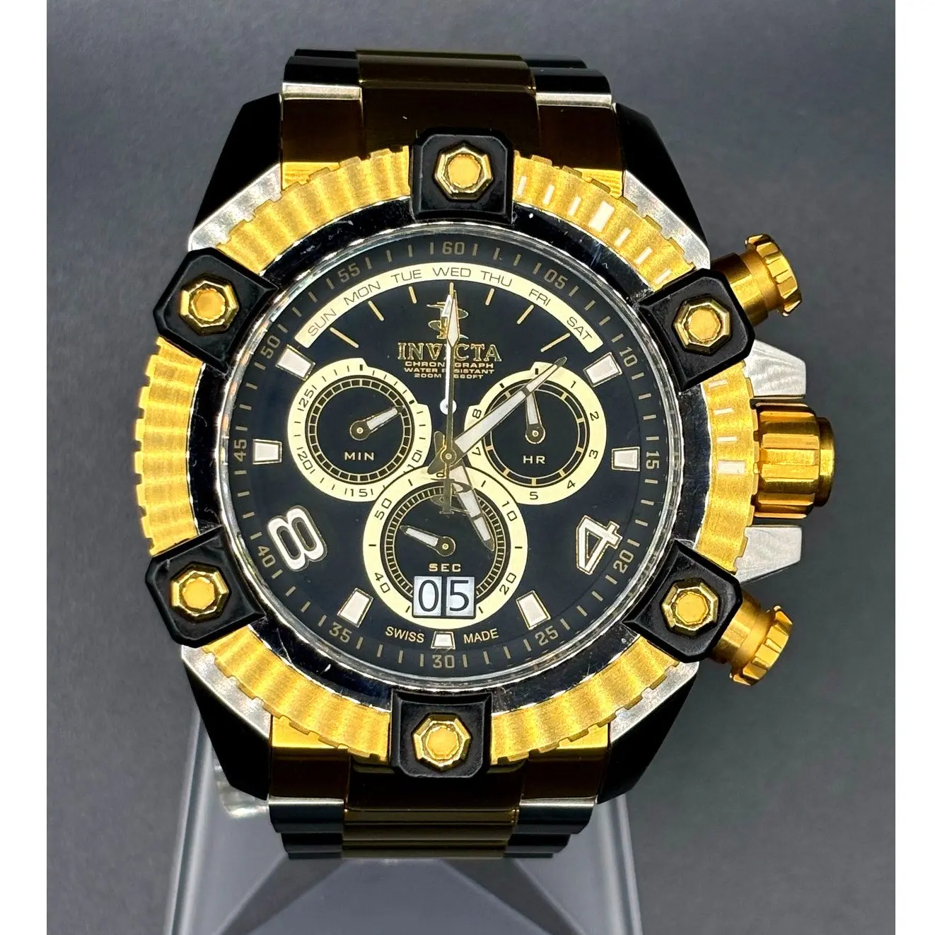 Invicta 0337 Reserve Arsenal Swiss Made Chronograph 56mm Two Tone Men's Watch