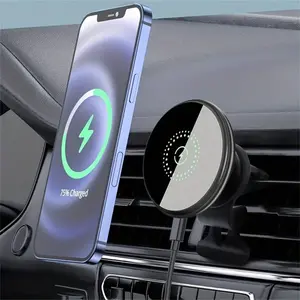 Magnetic Wireless Phone Holder Car Charger Car Mount With Fast Charging Wireless Magnet Car Phone Holder for iPhone 17/17e/17 Pro/17 Pro Max/17 Plus/Air/16/15/14/13/12 Series summerwins
