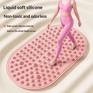Solid liquid soft rubber acupressure mat massage pad for super slow jogging indoor massage, magnetic meridian-clearing thickened acupressure mat Padded Mat