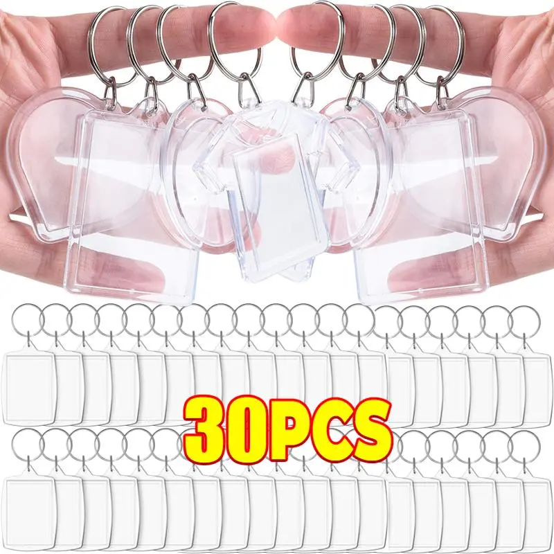 Transparent Po Frame Keychain Tassels Snap-In Custom Insert Po Acrylic Blank Keyring Clear Blank Picture Pendant