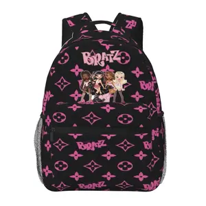 Fashion BRATZ backpack with large capacity—BRATZ daily commuter bag for outdoor hiking and business; cartoon casual BRATZ merchandise laptop daypack/school bag for women, men, and gift giving.