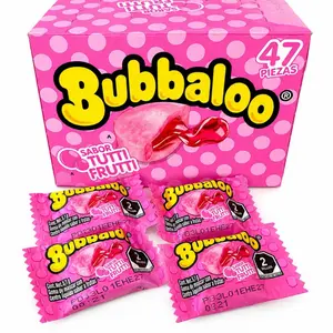 Bubbaloo Tutti Frutti Chewing Bubble Gum, Liquid-Filled Center, 47-Piece Box, Mexican Candy  Snack Sweet Bubblegum