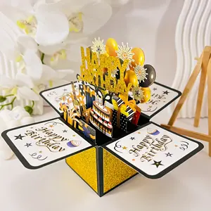 Unique Happy Birthday Card Set with Envelope & Note, Perfect Gift for Husband Wife, Pop-Up Design Suitable for Any Occasion, Greeting Card, Pop Up Cards