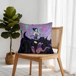 Anime Ninja Samurai Throw Pillow 18x18 Inch, Cartoon Monster Print Decorative Pillow for Sofa, Bed & Anime Fan Room, Perfect Gift for Teens & Anime Lovers